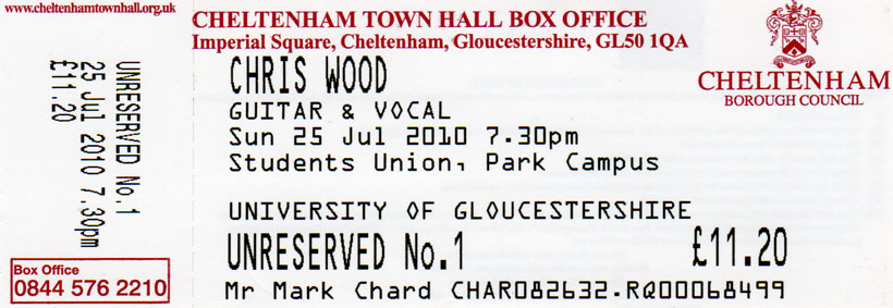 CHRIS WOOD Ticket